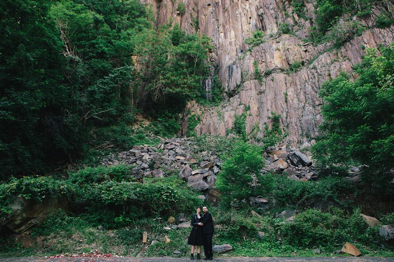 A Muppet officiated this cliffside wedding with a killer black dress