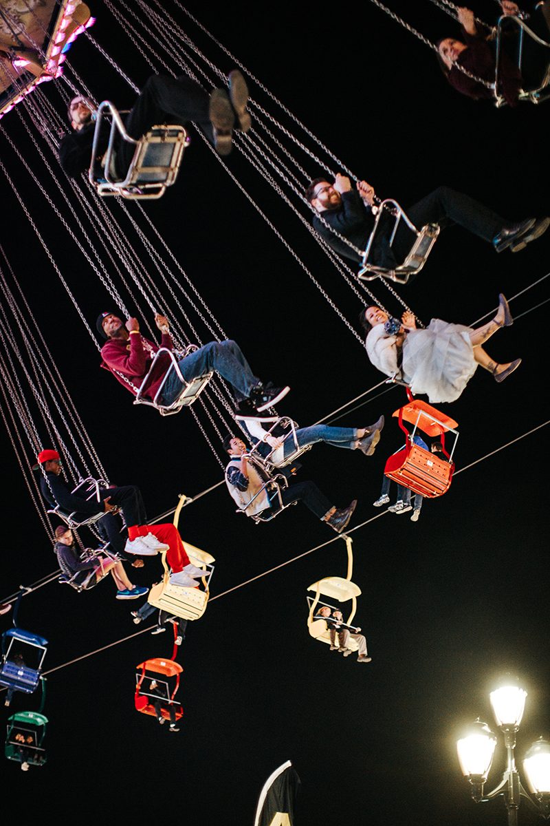 Have a bite of "first funnel cake" at this North Carolina state fair wedding