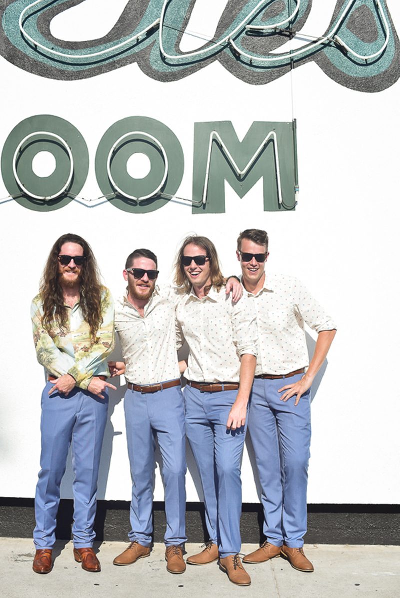 The King officiated this retro Vegas destination wedding in a tiki bar