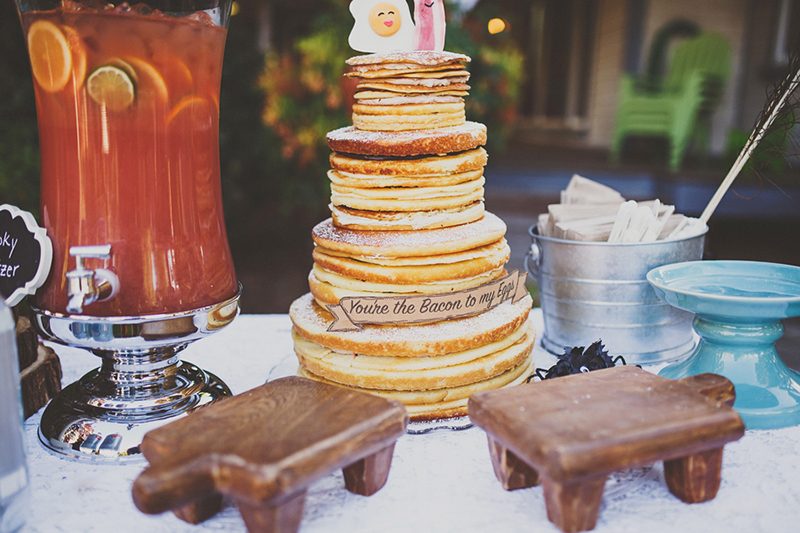 You won't have seen anything like this rustic  wedding with a pancake cake