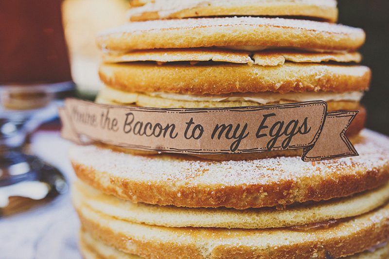 We dig breakfast so we LOVE this pancake wedding cake!