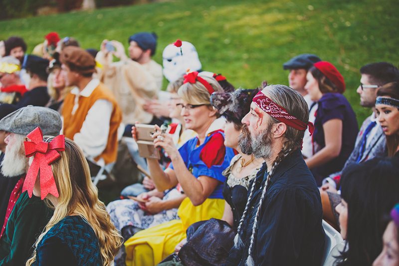 You won't have seen anything like this rustic costume wedding with a pancake cake