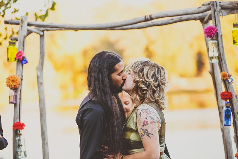 You won't have seen anything like this rustic  wedding with a pancake cake