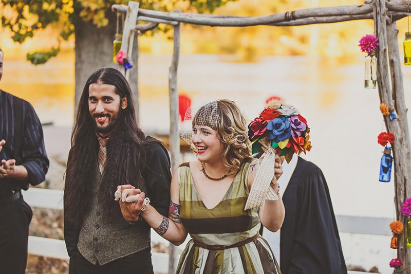 You won't have seen anything like this rustic  wedding with a pancake cake