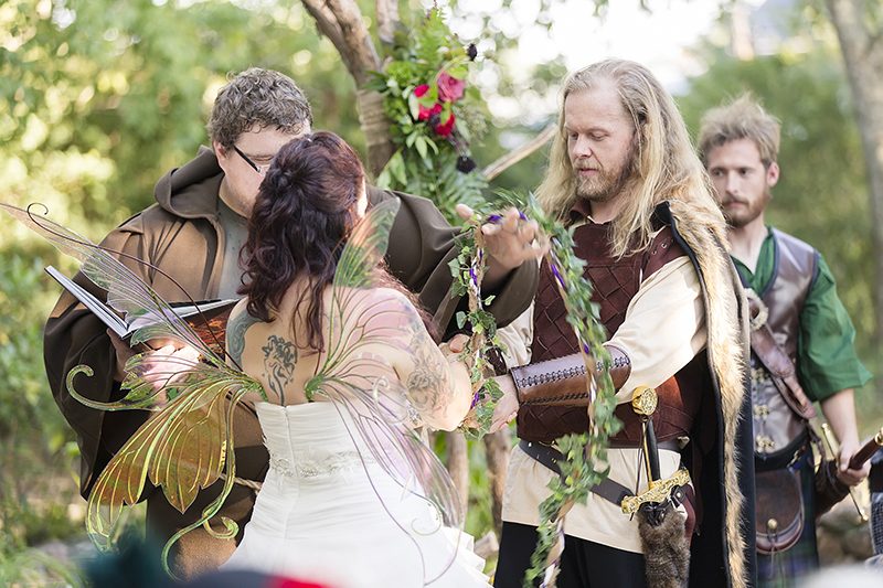 We're fantasizing about this warrior meets fairy wedding