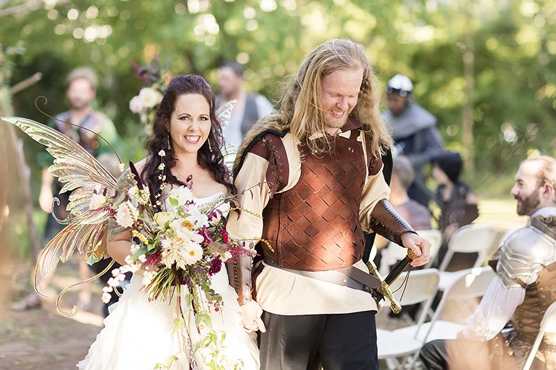 We're fantasizing about this warrior meets fairy wedding