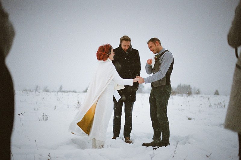 A frostbitten Canadian national park elopement (with bison!)
