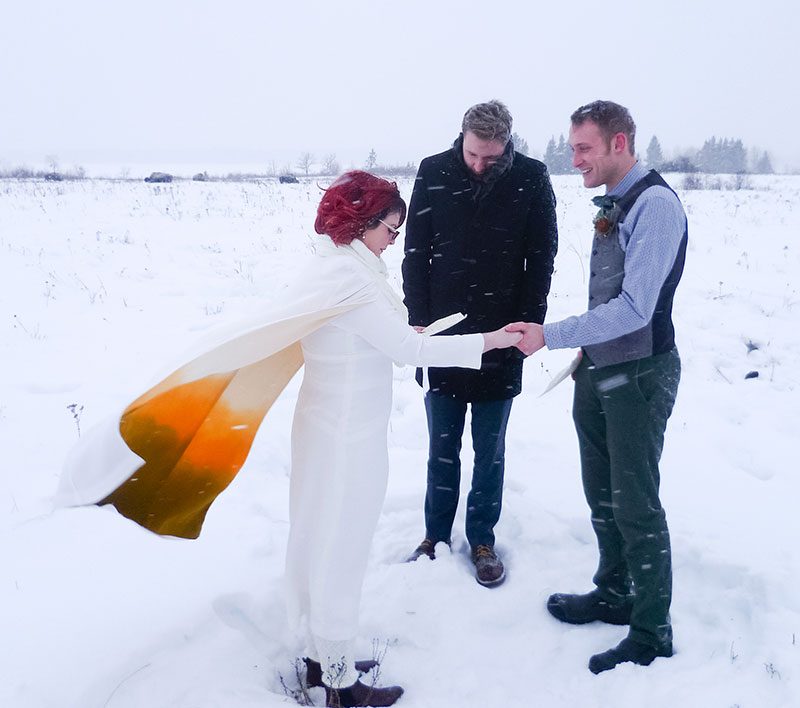 A frostbitten Canadian national park elopement (with bison!)
