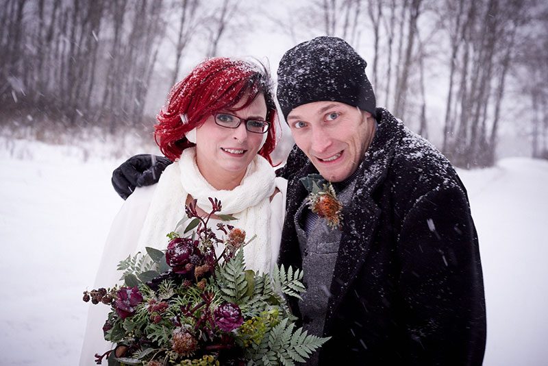A frostbitten Canadian park elopement (with bison!)