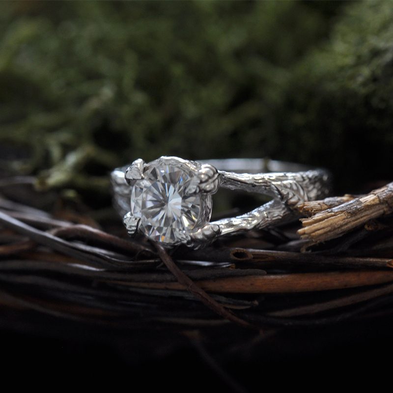 tree inspired engagement rings