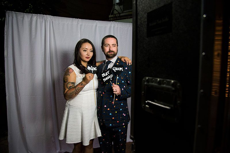 Reception82of128 - This pop culture wedding wins all with a Pac-Man suit, Mario Kart, and a Delorean(!) This pop culture wedding wins all with a Pac-Man suit, Mario Kart, and a Delorean(!)