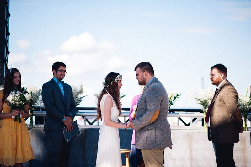 A ceremony right where they got engaged: on the Murray Morgan Bridge!