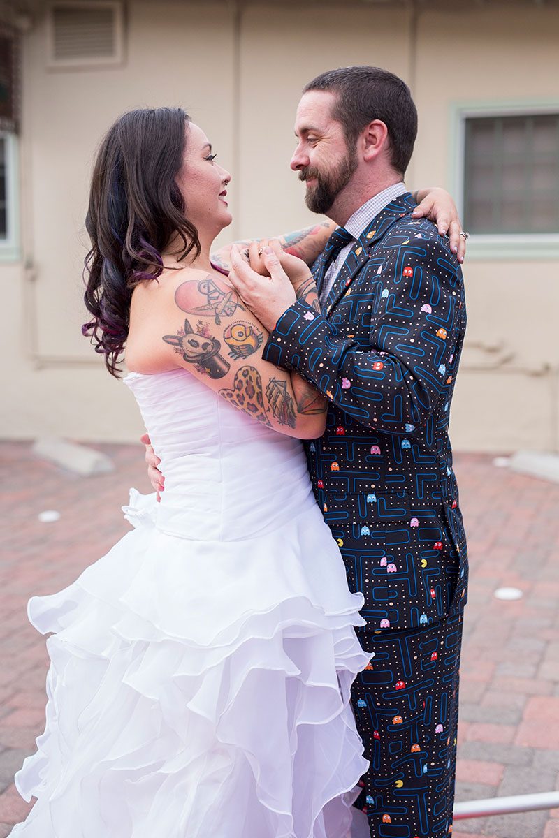 TomDreaa65of167 - This pop culture wedding wins all with a Pac-Man suit, Mario Kart, and a Delorean(!) This pop culture wedding wins all with a Pac-Man suit, Mario Kart, and a Delorean(!)