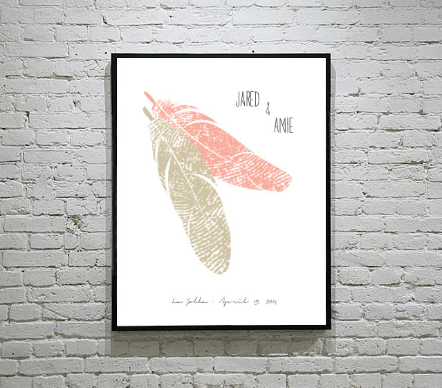 Super fun feather wedding decor