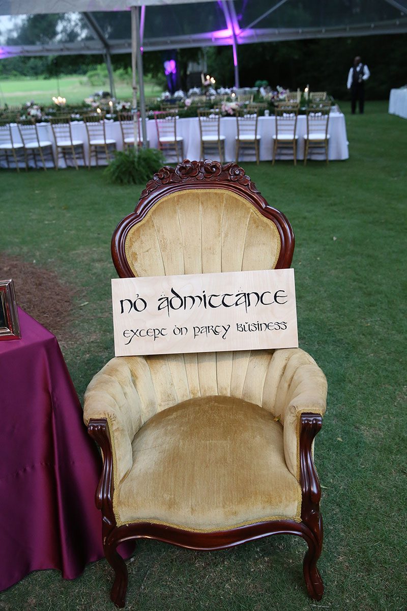 A fantastical Lord of the Rings meets Midsummer Night's Dream wedding