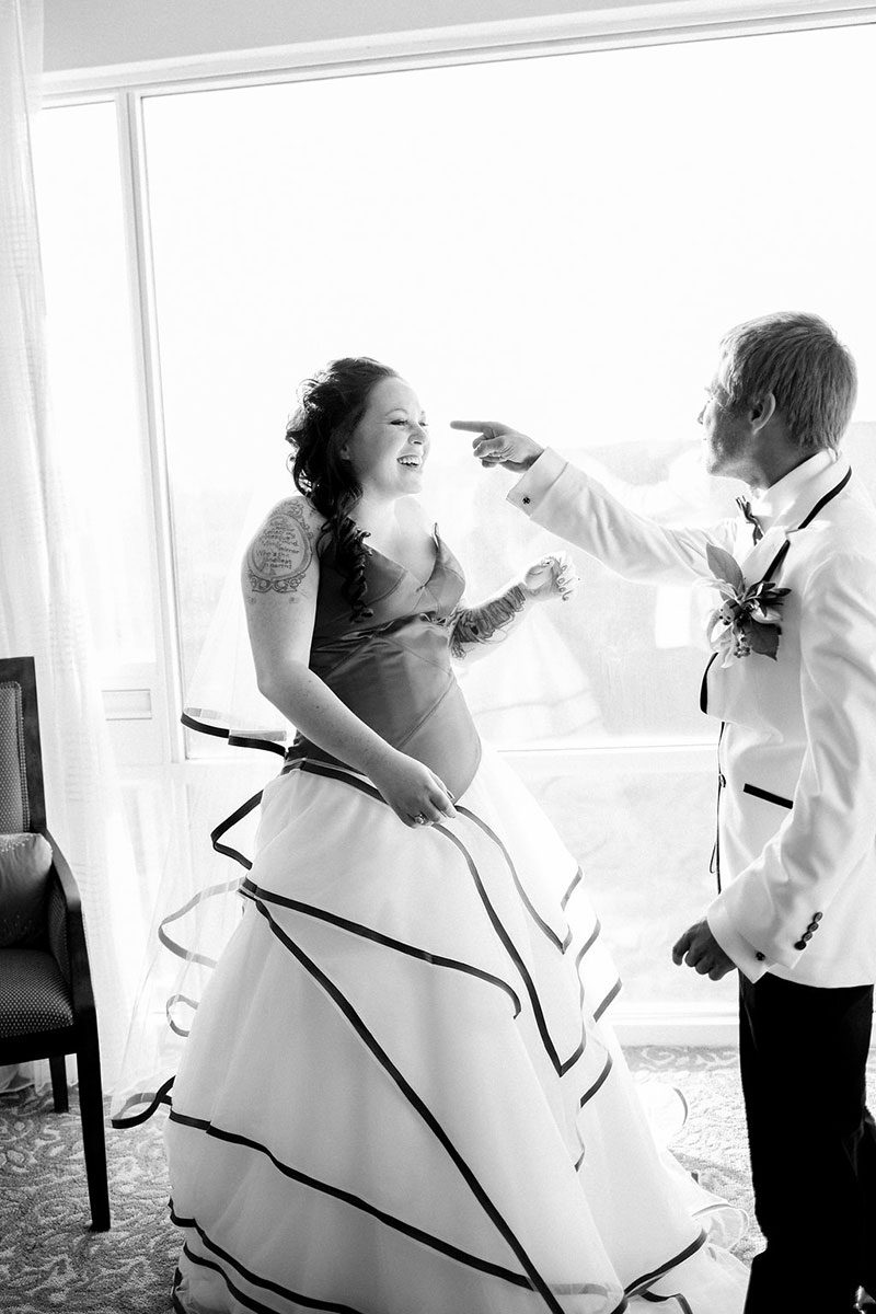 This laid-back wedding had a wedding party in white and BEETLEJUICE