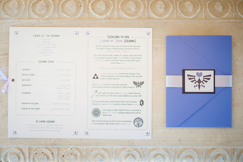 An elegant Legend of Zelda gamer wedding for pixel fiends