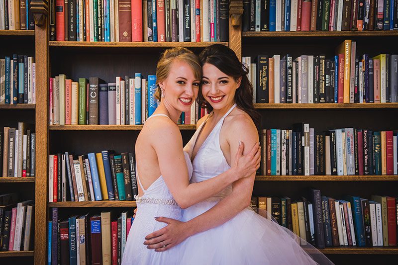 Trapeze, tulle, and two ladies at a gorgeous Seattle wedding