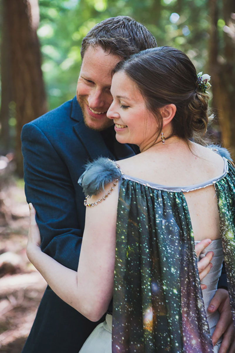 A Whidbey Island cosmos wedding in their own backyard