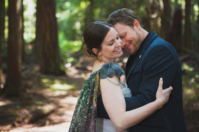 A Whidbey Island cosmos wedding in their own backyard