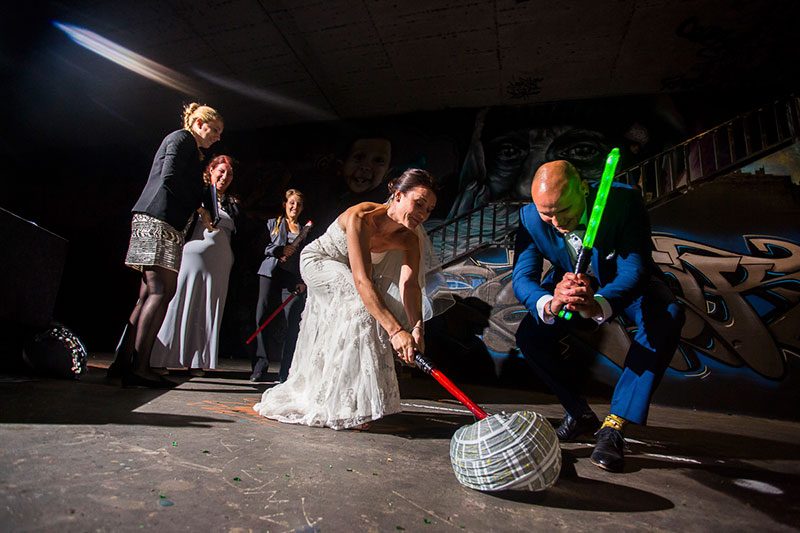 This couple destroyed the Death Star at their Star Wars-themed vow renewal!