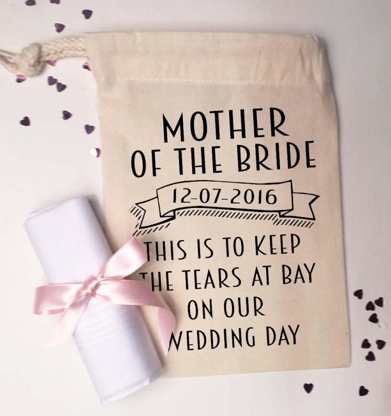 Make your guests cry with laughter from these funny wedding handkerchief bags