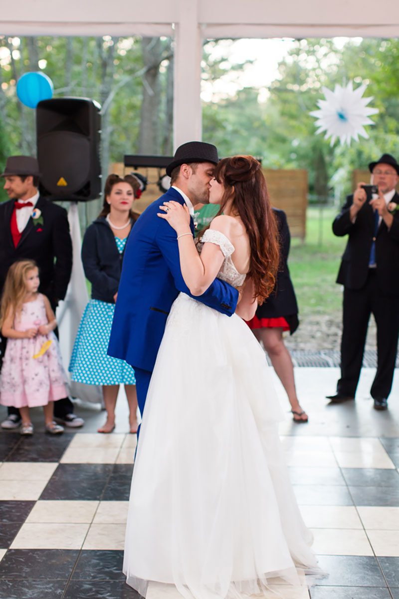 German Sweeny SamanthaLaffoonPhotography AlanandMarissaReceptionSamanthaLaffoonPhotography153 low - A 1950s meets comic book wedding with serious retro style A retro comics wedding with serious retro style