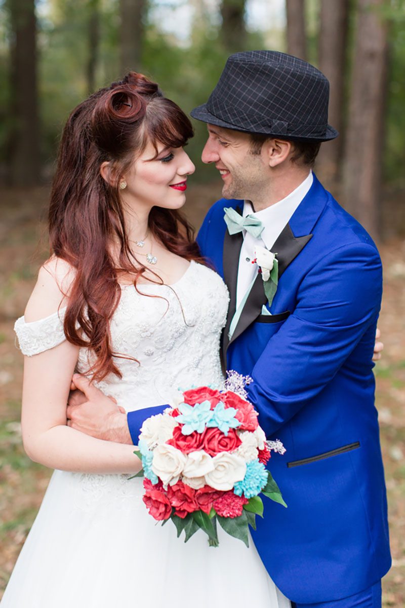 German Sweeny SamanthaLaffoonPhotography AlanandMarissaSamanthaLaffoonPhotography174 low - A 1950s meets comic book wedding with serious retro style A retro comic books wedding with serious retro style