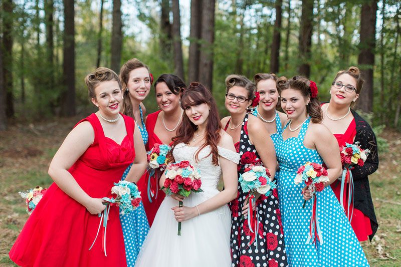 German Sweeny SamanthaLaffoonPhotography AlanandMarissaWeddingPartySamanthaLaffoonPhotography142 low - A 1950s meets comic book wedding with serious retro style A retro comic books wedding with serious retro style
