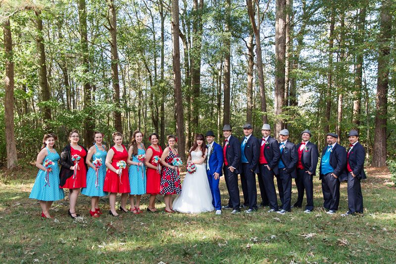 German Sweeny SamanthaLaffoonPhotography AlanandMarissaWeddingPartySamanthaLaffoonPhotography79 low - A 1950s meets comic book wedding with serious retro style A retro comic books wedding with serious retro style