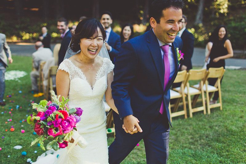 Toss pom-poms instead of rice at your wedding