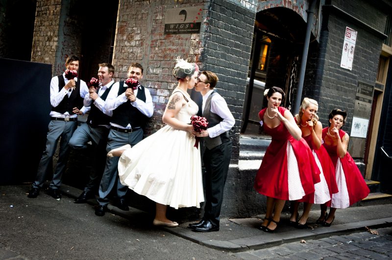 1950s Gangster Themed Wedding Dress