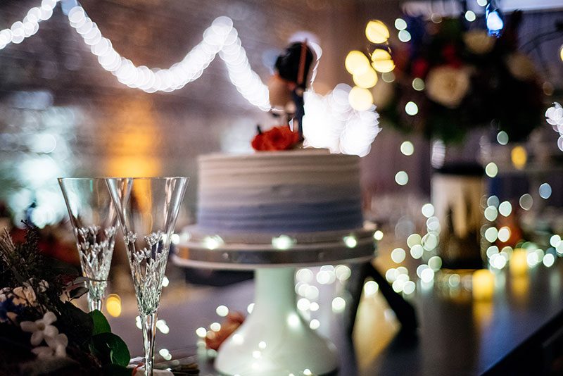 Epic battles and rainbow bubbles at this space wedding