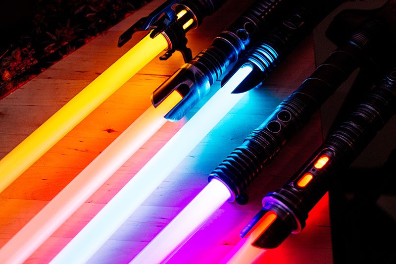 Epic battles and rainbow bubbles at this Star Wars wedding