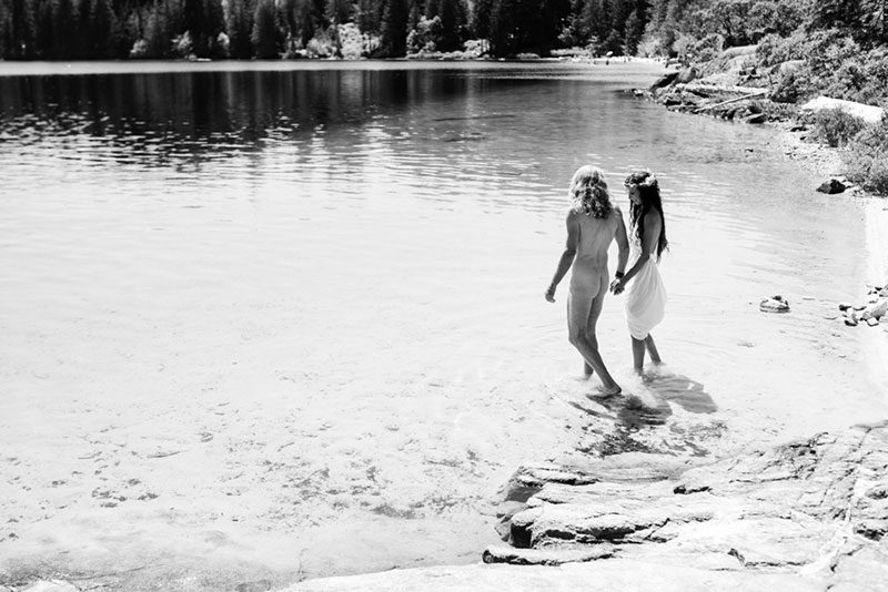 This naturist island wedding had a nude first look