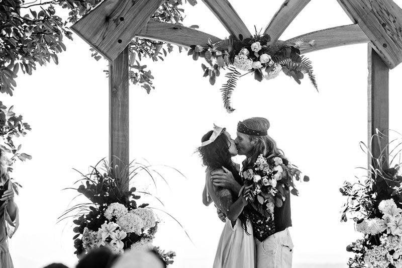 This remote island wedding had a nude first look