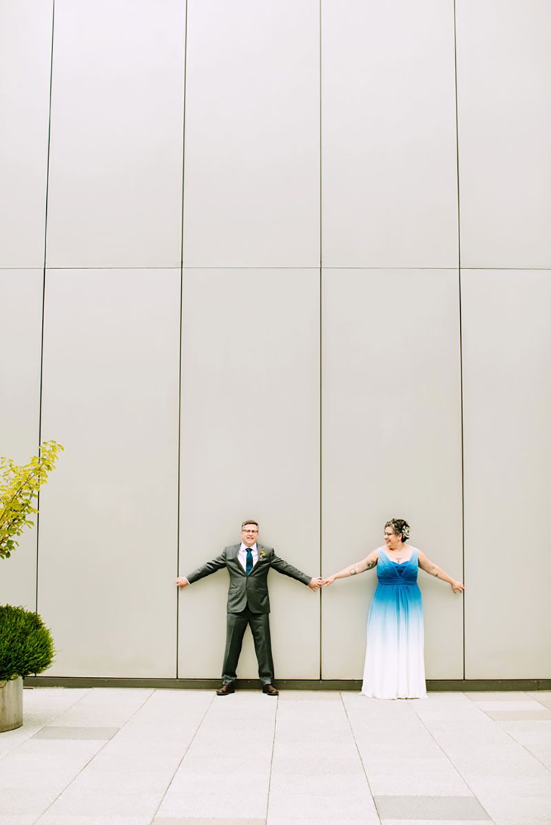 We're bowled over by this creative wedding in Seattle (with a hand-dyed dress!)