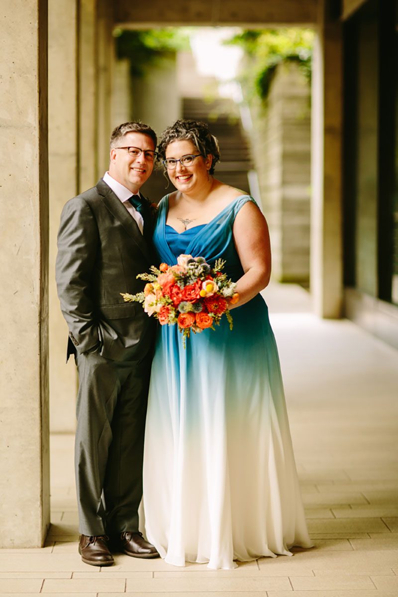 We're bowled over by this creative wedding in Seattle (with a hand-dyed dress!)