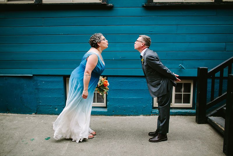 We're bowled over by this creative wedding in Seattle (with a hand-dyed dress!)