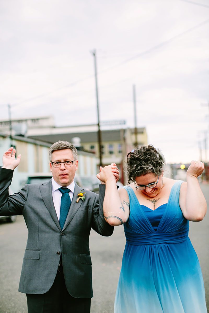 We're bowled over by this creativeSeattle wedding (with a hand-dyed dress!)