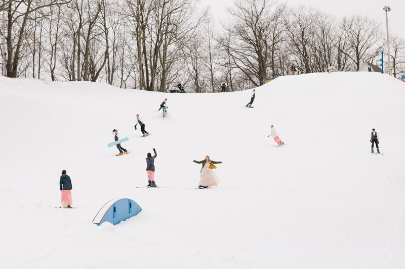 A castle, a snowboarding bride, and a punk wedding
