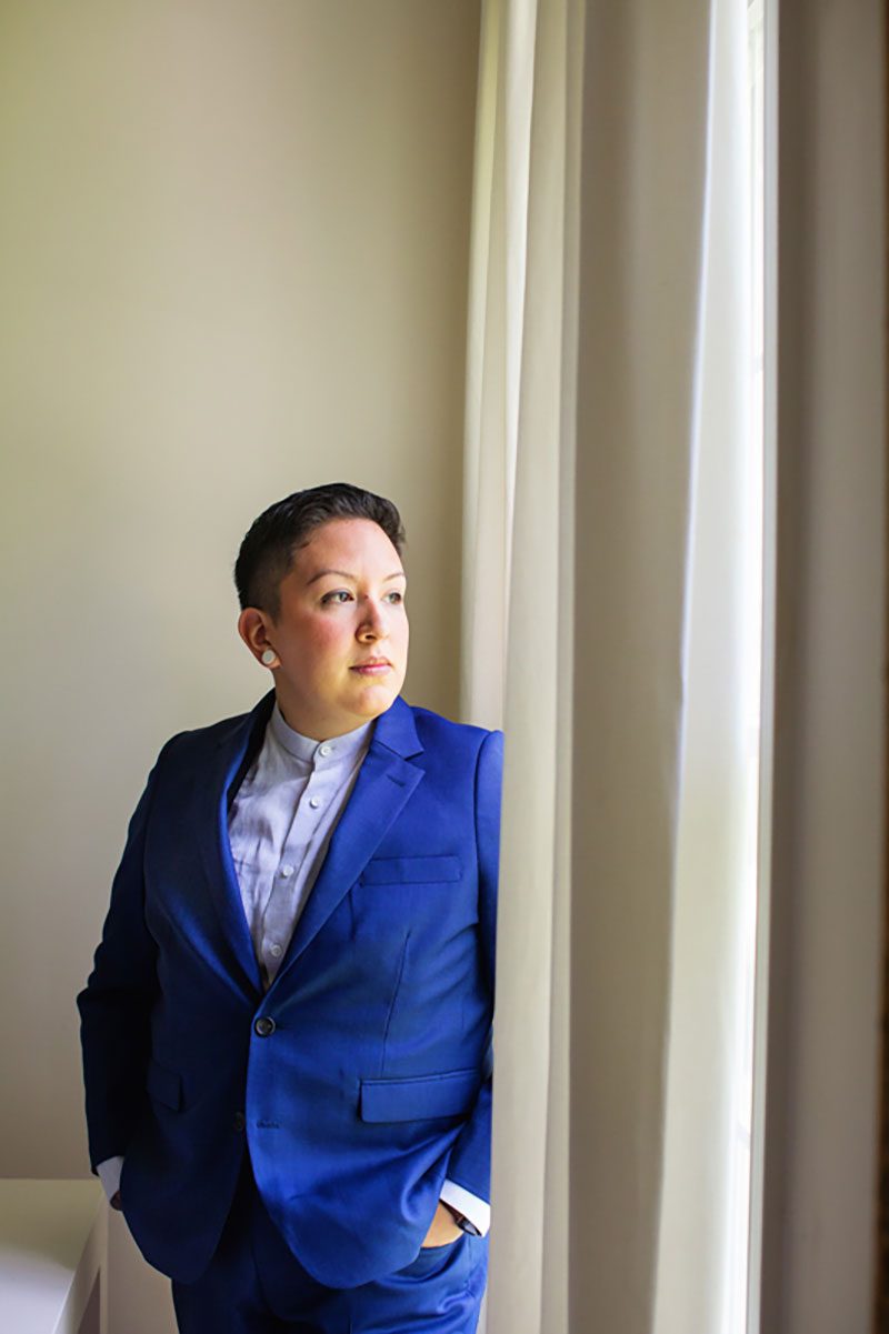 These backyard brides triumphed with killer suits at their house on the shore