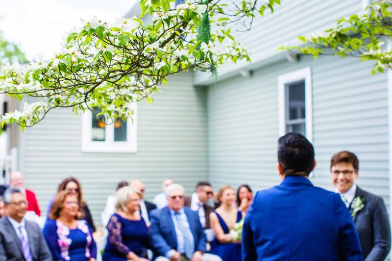 These brides triumphed with killer suits at their house on the shore