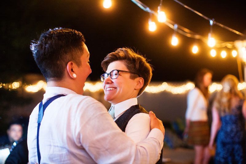 These brides triumphed with killer suits at their house on the shore