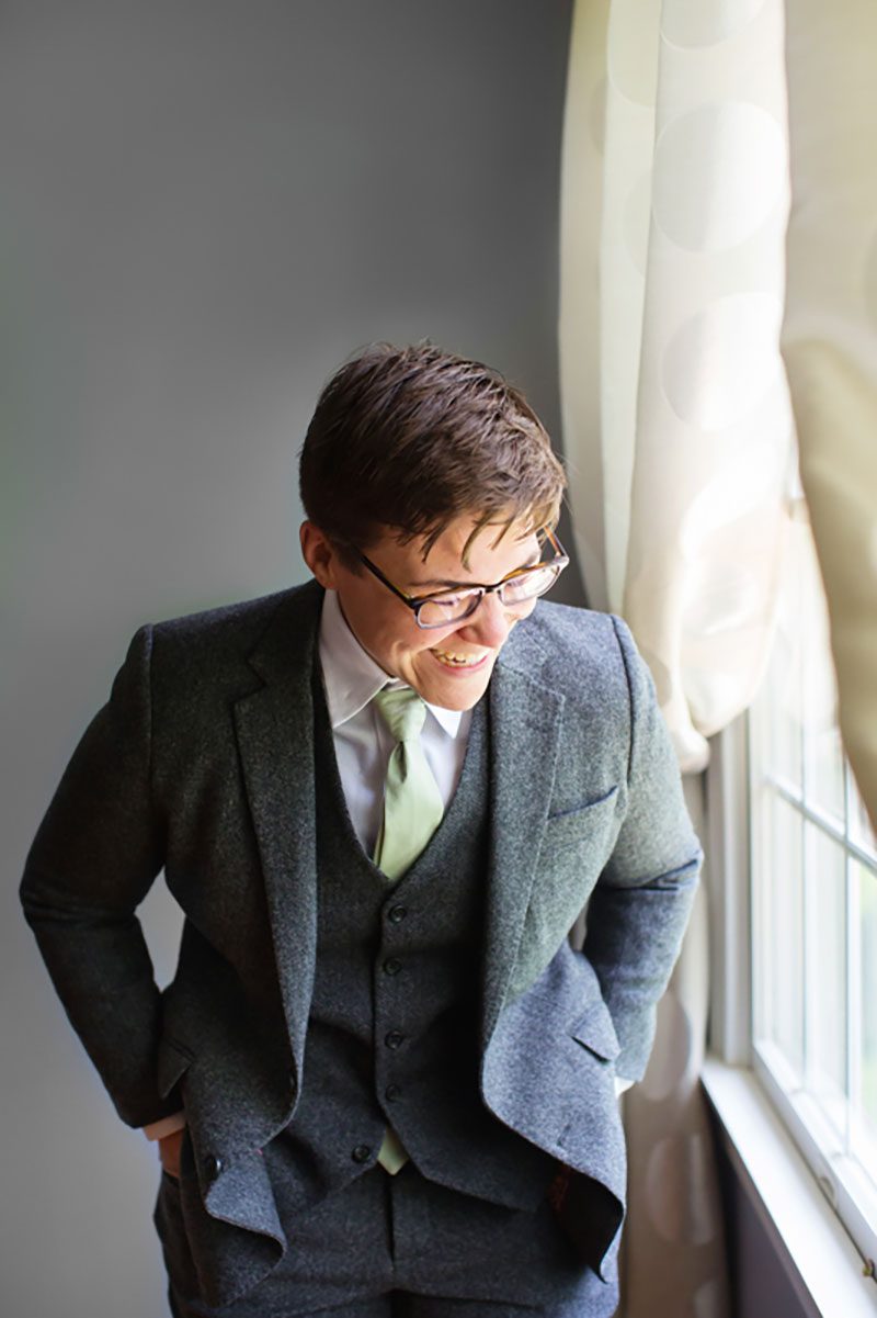 These backyard brides triumphed with killer suits at their house on the shore