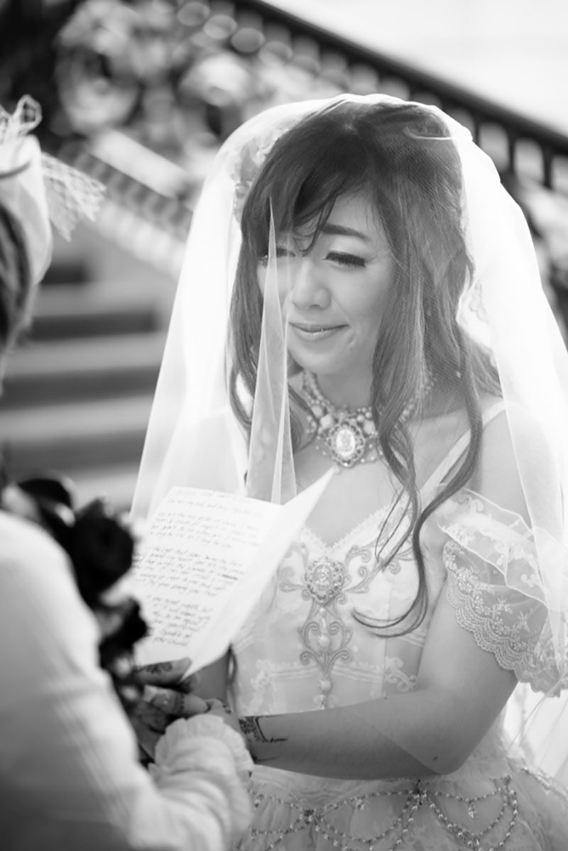 Heart eyes emoji for this lolita fashion wedding in San Francisco 
