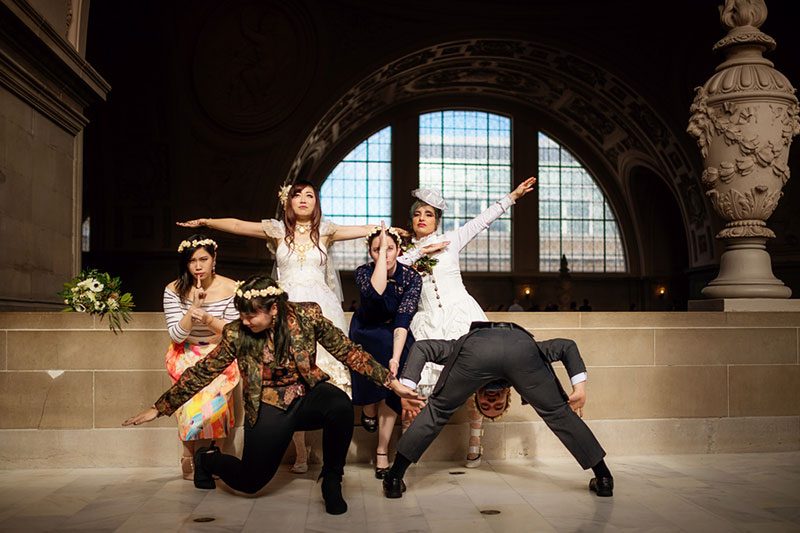 Heart eyes emoji for this lolita fashion wedding in San Francisco 