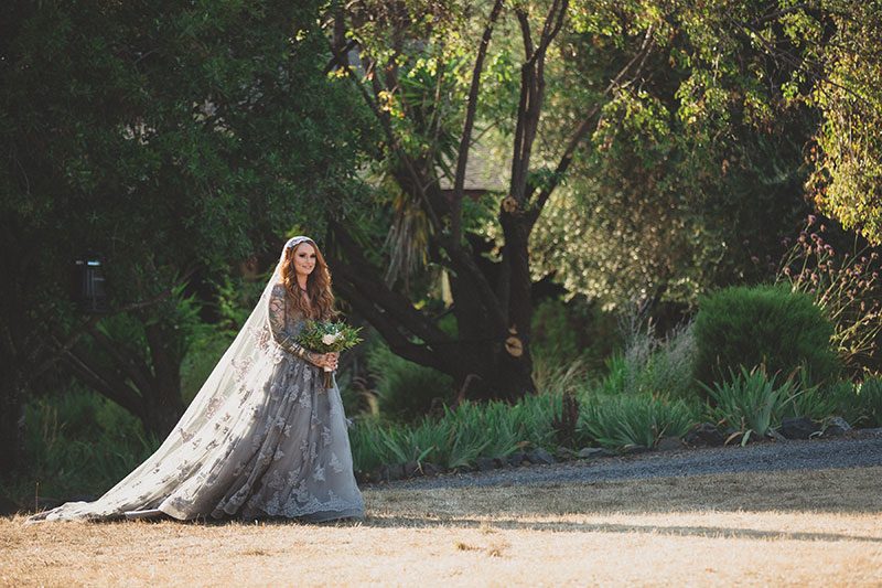 A rustic Northern California wedding with Southern flair (and a spectacular gray dress!)
