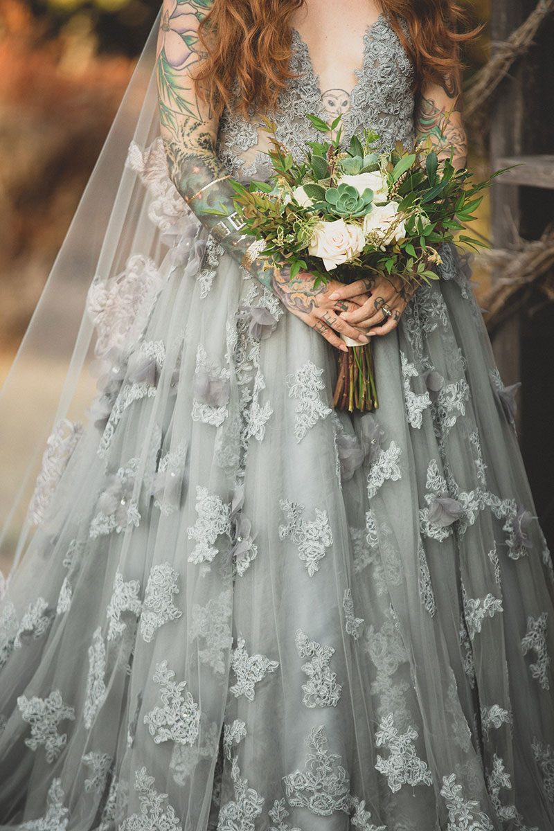 A rustic Northern California wedding with Southern flair (and a spectacular gray dress!)