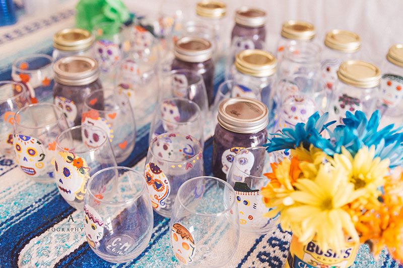 A Dia de los Muertos-themed wedding in the Arizona mountains